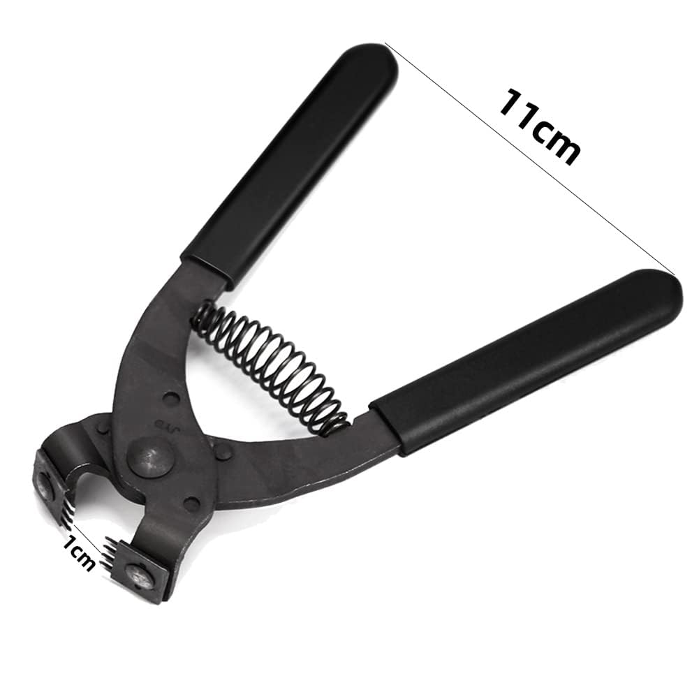 WUTA Punzón de cuero mano pinzas silenciosas de acero al carbono Punzón herramientas diamante punzonadora para cuero (4 mm 2+4 dientes)