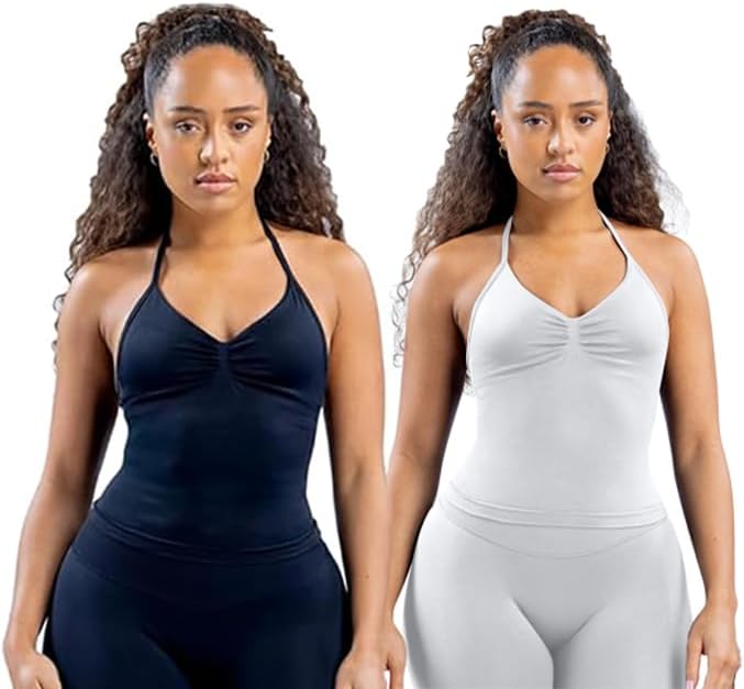 Impact Longline Strappy Top Women Impact Longline Halter Tops Workout Longline Tank Top Compression Gym Fitness