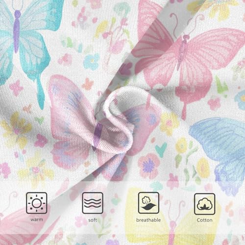 Joisal Cotton Girls Underwear Toddlers Pastel Butterflies Flowers Print Panties Little Girl Funny Underpants Briefs 2t3