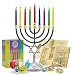 Ner Mitzvah Menorahs for Chanukah - Complete Set Hanukkah Menorah - Menorah, Hanukkah Candles, Dreidels, Play Coins, Guide