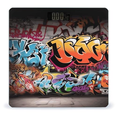 Báscula digital de baño Graffiti Hip Hop vidrio templado 400 lb miniatura 1