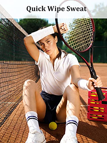 sumind 8 pieces 6 inch wrist sweatband sports wristbands tennis elastic athletic wristband for men and women wide wrist protection band long size for basketball running