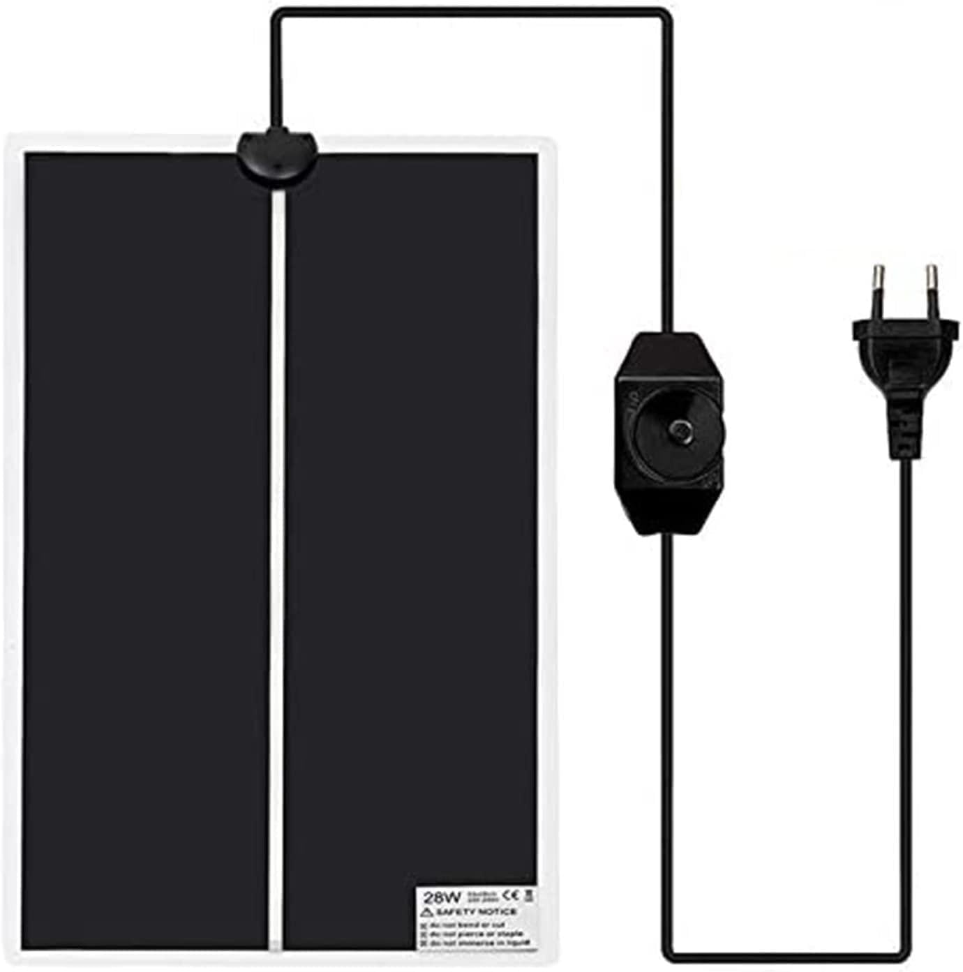 Reptile Heat Mat Reptile Heating Pad Adjustable Temperature Heater Heat Mat, Floor Heating Heating Foil for Turtle Reptiles Crawler Amphibians in Terrariums Aquariums (Color : Black)