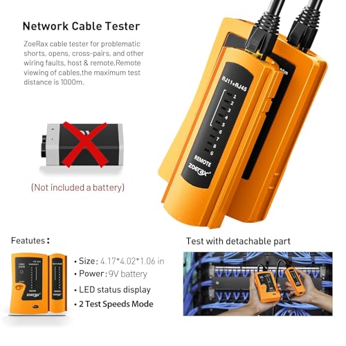 Image of Ethernet crimping tool kit RJ45 crimp tool, Cat5 Cat6 Pass Through Crimping Tool for Network Cable Tester, Multiply Stripper, 50PCS Cat 6 Pass Through Connectors and Strain Relief Boots
