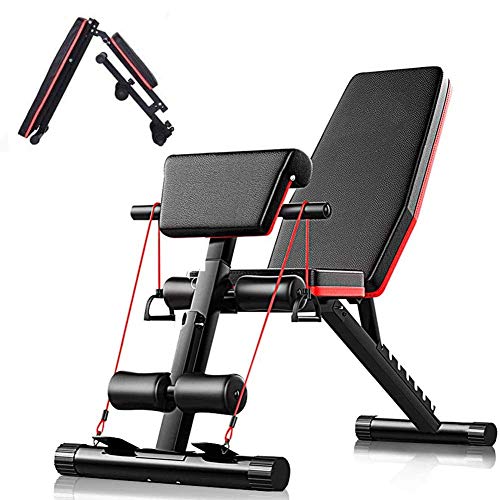 CEDLSF Banco de Pesas para Gimnasio en casa, Banco de Pesas para Ejercicios de Abdominales múltiples, Levantamiento de Pesas, Press de Pecho para Ejercicios de Gimnasio en casa (Negro)