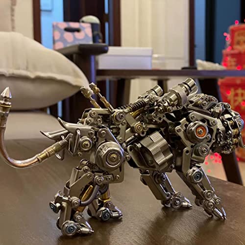 Zestaw puzzli 3D metalowym tygrysem bengalskim dorosłych i dzieci, zestaw samodzielnego budowania i konstruowania, zabawka STEM, ozdoba kształcie owada, dekoracja biurka (ponad 700 elementów)