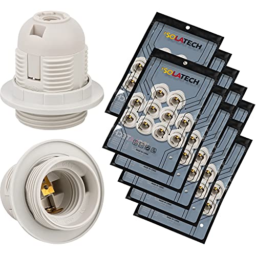 ISOLATECH 1pc E27 Douille En Plastique Avec Fiche UE Et Interrupteur à Bascule Blanc LED Lampes à économie D'énergie (max.250V/4A) Lampes Accueil Plafond Installation Salle De Bains