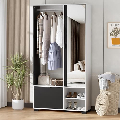 MSFE Armario Entrada con 144cm Espejo Conjunto