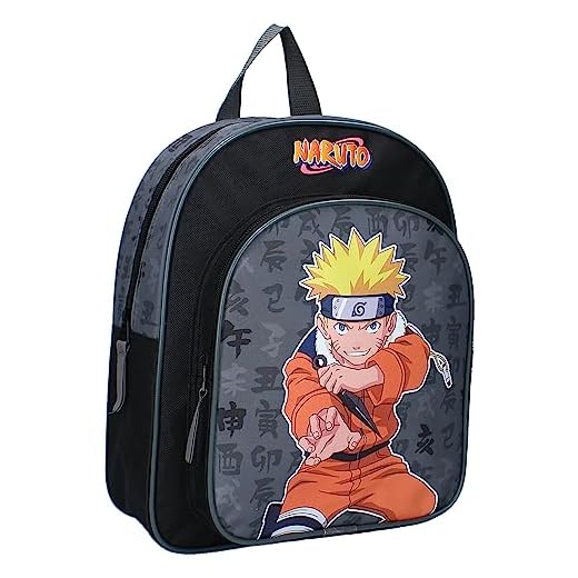 Vadobag Mochila NARUTO The Greatest Ninja Naruto - Mochila para niños | Escuela | Guardería - Color Negro - Dimensiones 30 x 25 x 11 cm, Negro , talla unica