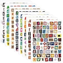 PRSTINCOL 1900+ Magazine Letter Stickers,Vintage Scrapbook 24 Sheets Letters Stickers,Ransom Alphabet Stickers for Scrapbooking Supplies Journaling DIY Crafts Gift Junk Journal
