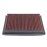 DNA Motoring AFPN-020-RD Clean Air Washable Drop In Panel Air Filter Enhance Engine Performance Power & Acceleration Improve [Compatible with 92-05 BMW Z3 Z4 M3 3-Series]