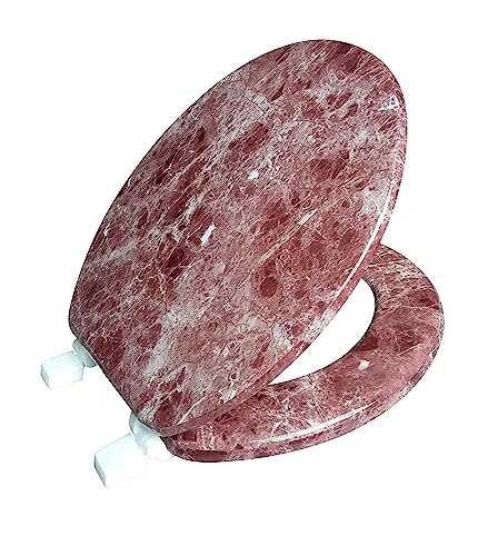 J&V Textiles Elongated Toilet Seat with Easy Clean & Change Hinge (Burgundy)