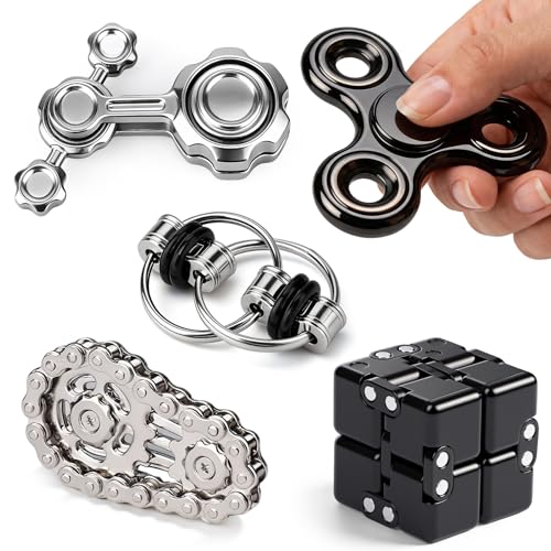 5PCS Fidget Toys Set EDC Spinner, Magnetic Slider & Sensory Toys for Adults Teens, Compact Handheld...