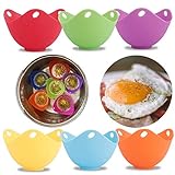 Amabest 6pcs Egg Poacher with Stand Design FDA Mini Silicone Egg Poacher Cups Egg Cooker No BPA Egg Bites Molds Poached Egg Maker Cups, for Microwave, Egg Poacher Pan, Egg Cookware, Stovetop