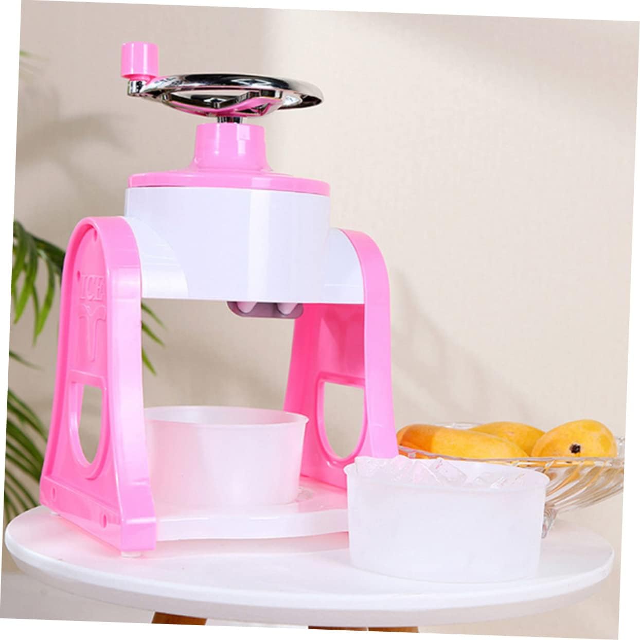 Homoyoyo Slush Machine for Home Use Crushed Ice Machine Manual Ice Shaver Easy Clean Chipper Summer Dessert Maker