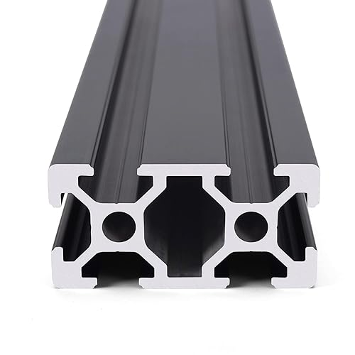 Miniatura 2 de 2PCS 11.811 in Negro T Tipo 2040 Perfil de extrusión de aluminio Guía de riel lineal anodizado estándar europeo para piezas de impresora 3D y