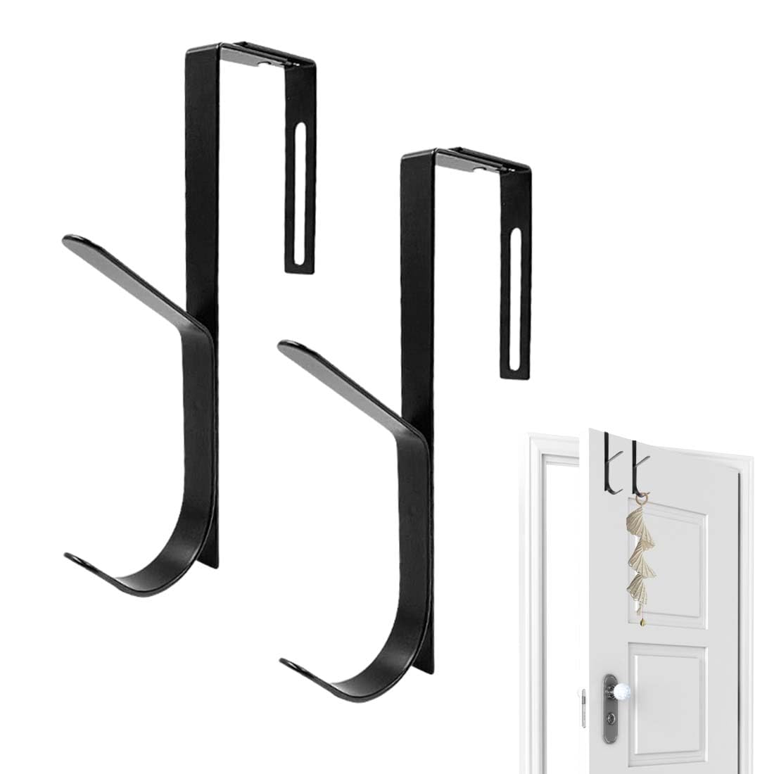 Gancio Sopra La Porta Regolabile, Ganci Da Parete In Metallo Extra Spesso, Adatti Pannelli 3,5-9,5Cm, Nero