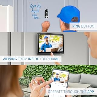 NIVIAN Interphone vidéo Intelligent sans Fil WiFi, écran Tactile 7" Full HD + App Tuya, Plaque extérieure IP65 avec Vision Nocturne, Audio bidirectionnel, ouvre-Porte à Distance, Smart Security