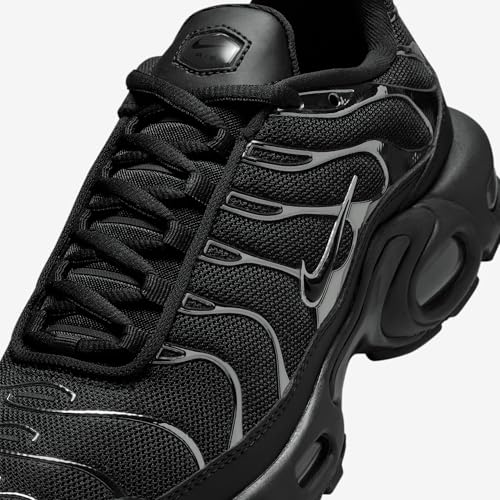 Image of Nike Air Max Plus SE Women's Shoes (HJ9743-001, Black /Metallic Silver /Laser Crimson /Off Noir) Size 11.5