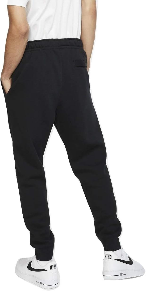 Nike Mens Fleece Tapered Club Swoosh Sweatpants Black/Silver XX-Large - Image 2