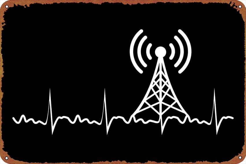 Radio Heartbeat HAM - Pósteres de animación de radio, letrero de metal de estaño, decoración de pared retro para el hogar, calle, puerta, bares,