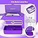 KEMETHY Bento Lunch Box for Kids, Purple, 4 Compartment Leakproof Lunch Box with Built-in Utensils, Microwave/Dishwasher/Freezer Safe, BPA-Free and Reusable