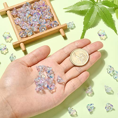 UR URLIFEHALL 100 Pcs Handmade Lampwork Glass Lily of The Valley Beads Flower Crystal Glass Bead Caps for Jewellery Making DIY Crafts - Image 3
