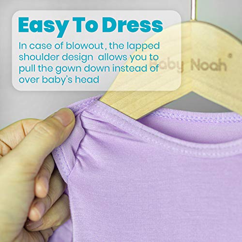 Image of Newborn Baby Knotted Gown, Super Soft Silky Infant Long Sleeve Sleeper for Baby Girl and Boy Sleeping Bag with Hat