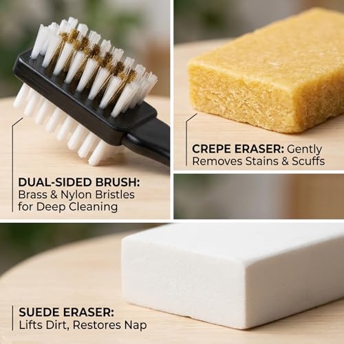 NCXFTP Suede Eraser, Suede Brush for Shoes, Suede Cleaning Kit, 3-Piece Shoe Care Set for Birkenstock, Sneakers, Leather Footwear, Multi-Surface Maintenance Tools by NCXFTP - Used condition - Image 3