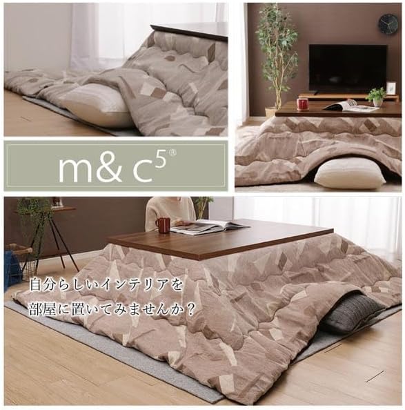 こたつ布団2点セット 正方形 200×200cm ヌード掛けふとん 洗える