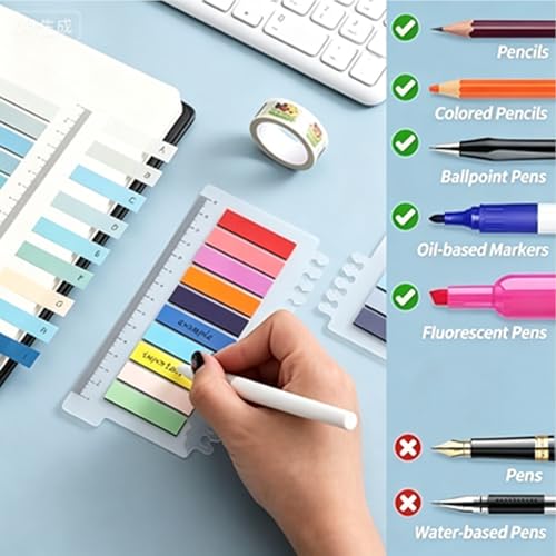 Image of 9Pcs 1800 Sheets Transparent Sticky Note Tabs, Clear Sticky Note Tabs with Book Annotation Tabs Kits, Self-Stick Clear Sticky Notes, Revision Stationary for Tracing, Noting, Review, Sketch Drawings