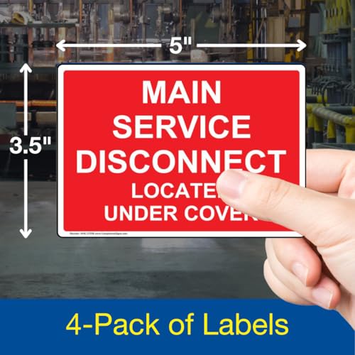 Autocollant électricité Main Service Disconnect vinyle longue durée