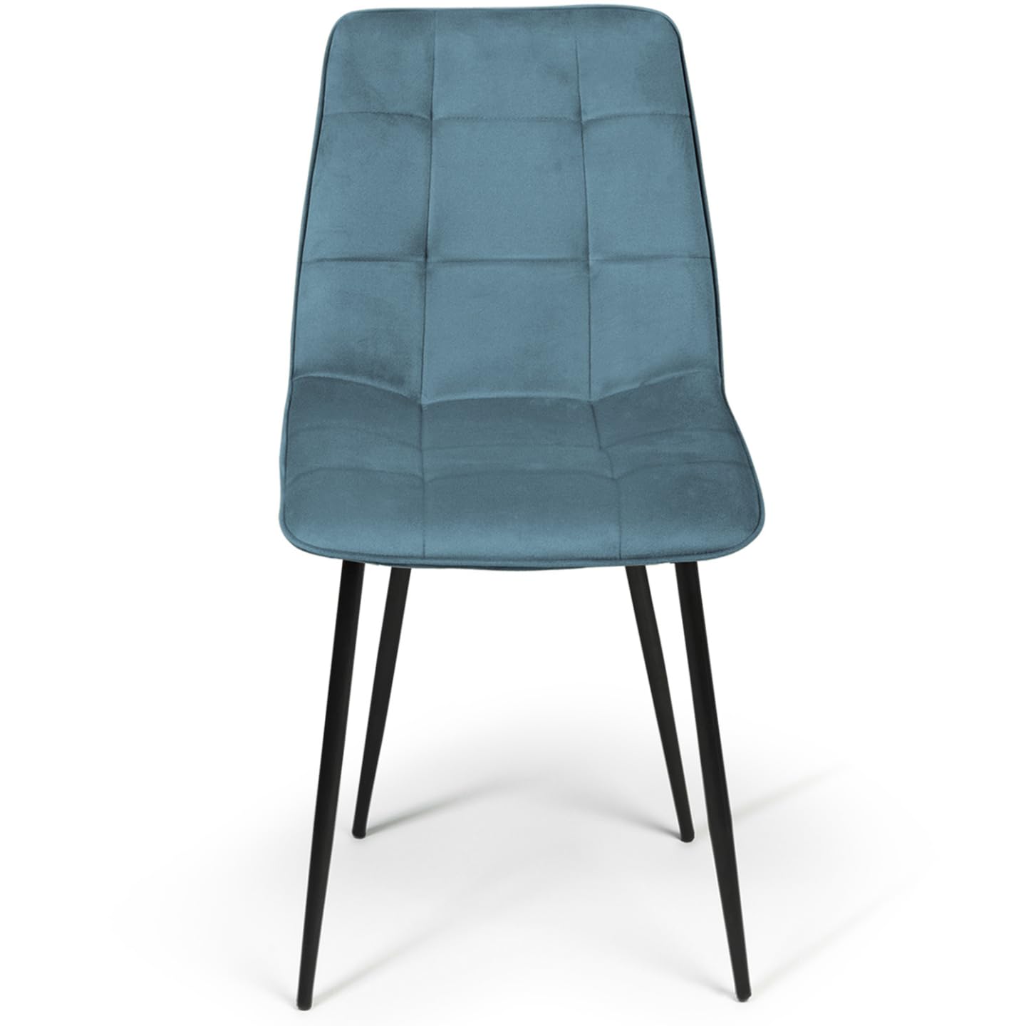 IDMarket - Juego de 4 sillas Mila de terciopelo Mix Color Pastel Azul, Gris Claro, Gris Oscuro, Rosa