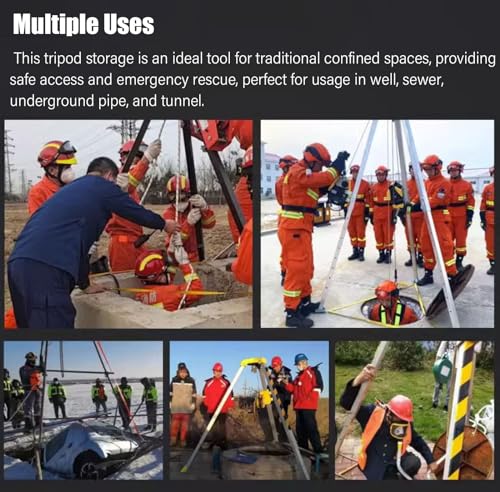 Treppiede retrattile per spazi ristretti, treppiede per sollevamento fogne, kit di staffe stabilizzanti per soccorso antincendio e sicurezza stradale, ideale per pozzi e gallerie