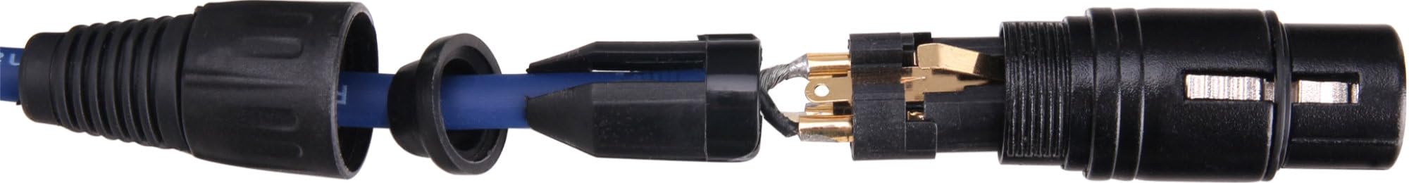 Pronomic Stage DMX3-50 DMX-Kabel 50 Meter (zur Verkabelung von Lichteffekten, Goldkontakte, Mantelfarbe: Blau, XLR Male zu XLR Female)