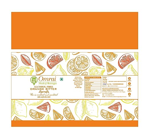 Image of Omrai Foods Orange Bitters for Cocktails & Mocktails, 30ml Non-Alcoholic Botanical Bitters | Natural Spice Flavor Enhancer Ideal for Old Fashioned, Negroni, Manhattan, Martini & Gin Tonic