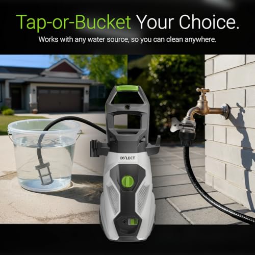 Image of DYLECT Ultra Power Max High Pressure Car Washer Pump, 2000 Watts Motor, 160 Bars Pressure, 7L /Min Flow Rate, 8M Outlet Hose, Upright Design with Wheels for Bike, Home Cleaning, with 10 Accessories