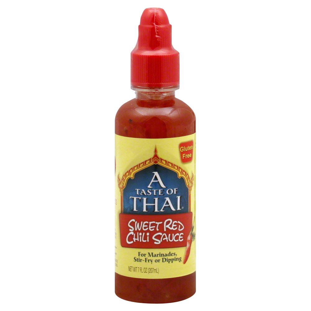 A Taste of Thai Sweet Chili Sauce – Authentic Thai Chili Sauce for Dipping, Stir-Fry, & Marinades – Asian Red Hot Sauce with Sweet Tangy Flavor - Trans Fat-Free, Gluten-Free & No GMO – (12 Pack, 7 oz Each)