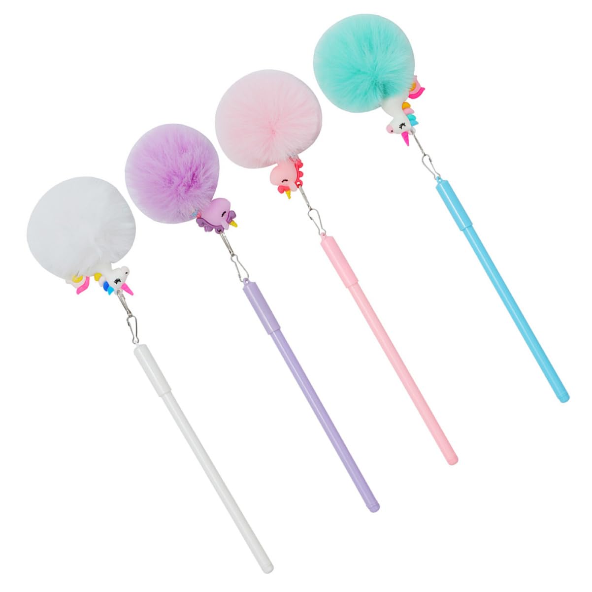 Operitacx 5 Ensembles Stylos À Écrire Pour Garçon Fille Stylos Cartoon Avec Pompons Colorés Fournitures Scolaires Kawaii Pour Élèves Pratiques Pour Filles Et Garçons 4 Pièces * 5