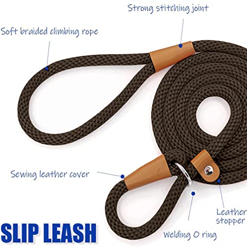 Lynxking Dog Leash Slip Lead Snap Hook Rope Leash Strong Heavy Duty Braided Dog Training Leash No Pull Training Lead Leashes For Medium Large And Small Dogs #TOP1