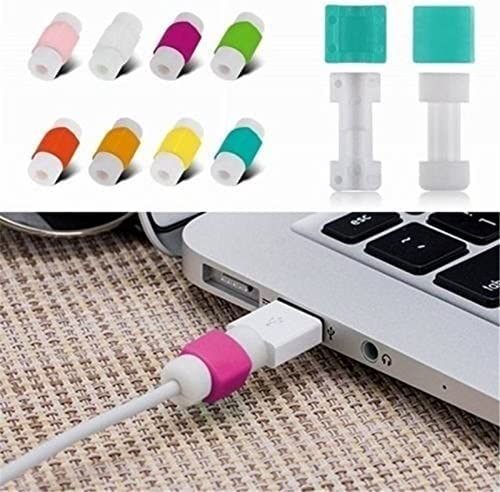 NALACAL 10Pcs Practical Cute Cartoon USB Cable Protector Cover Cases For IPhone/Ipad Headset Charger Cord - White