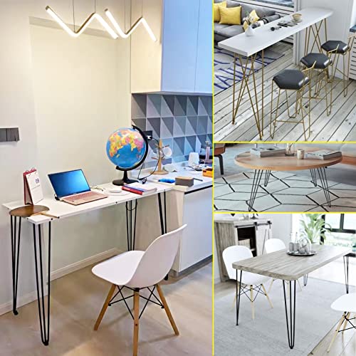 SPACEEUP 30\" Hairpin Table Legs, 4PCS Coffee Desk Legs with Rubber Floor Protectors, Heavy Duty Metal Furniture Legs 3 Rods for Home DIY Bench Desk Bar Dining End Table Chairs
