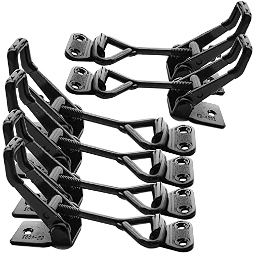 6Pack Heavy Duty Toggle Latch, 550lbs Capacity Black Toggle Clamp Latch Pull Latch Clamps, Adjustable Smoker Latch Clamp Quick Release Hasp Clamps for Cabinet Boxes Case Trunk Jig, Metal Draw Latch