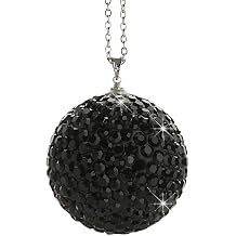 Bling Diamond Crystal Ball Car Rear View Mirror, Rhinestone Home Decor Ornament, Crystal Sun Catcher Decoration Charm for Pickup, SUV,Universal Car Black