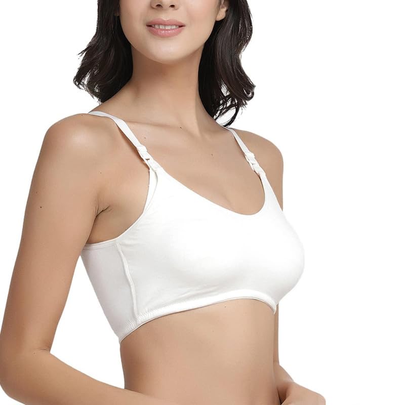 Image of Inner Sense Organic Cotton Bamboo Nursing Bra for Women I Non Padded Feeding Bra with Keyhole Back Design I Wire Free Maternity Innerwear with Full Coverage