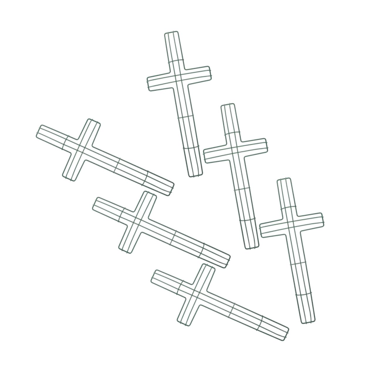 Cadre de couronne en métal croix ABOOFAN, lot de 6 supports vert fer pour décor