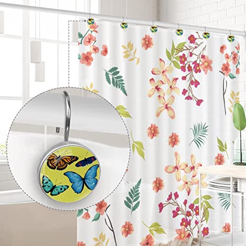 Crochets de douche papillon jaune pour décorer la salle de bain - 5