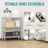 ACNMGDF 3 Tier Heavy Duty Storage Shelves, Adjustable Wire Rack for Kitchen, Garage, Pantry –12" Wide, Metal Shelf, Industrial Organizer black 18" Dx12 Wx32 H（45x30x80cm） - Image 2