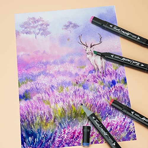Xiaoerlang 80 Colors Alcohol Markers Pens,Markers Drawing,Markers Set For Kids,Adults Coloring Book, Multicolor,Wide Chisel And Thin Head Double-Head Design Equipped With,Black Suitcase #TOP5