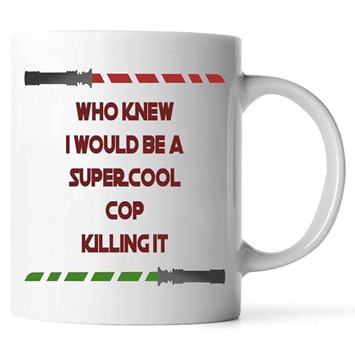 Inspirational Gift Funny Cop Gift for Police Officers, Gift for Father's Day - Killing It, Memorable Quote on 11 Oz White Ceramic Coffee Mug